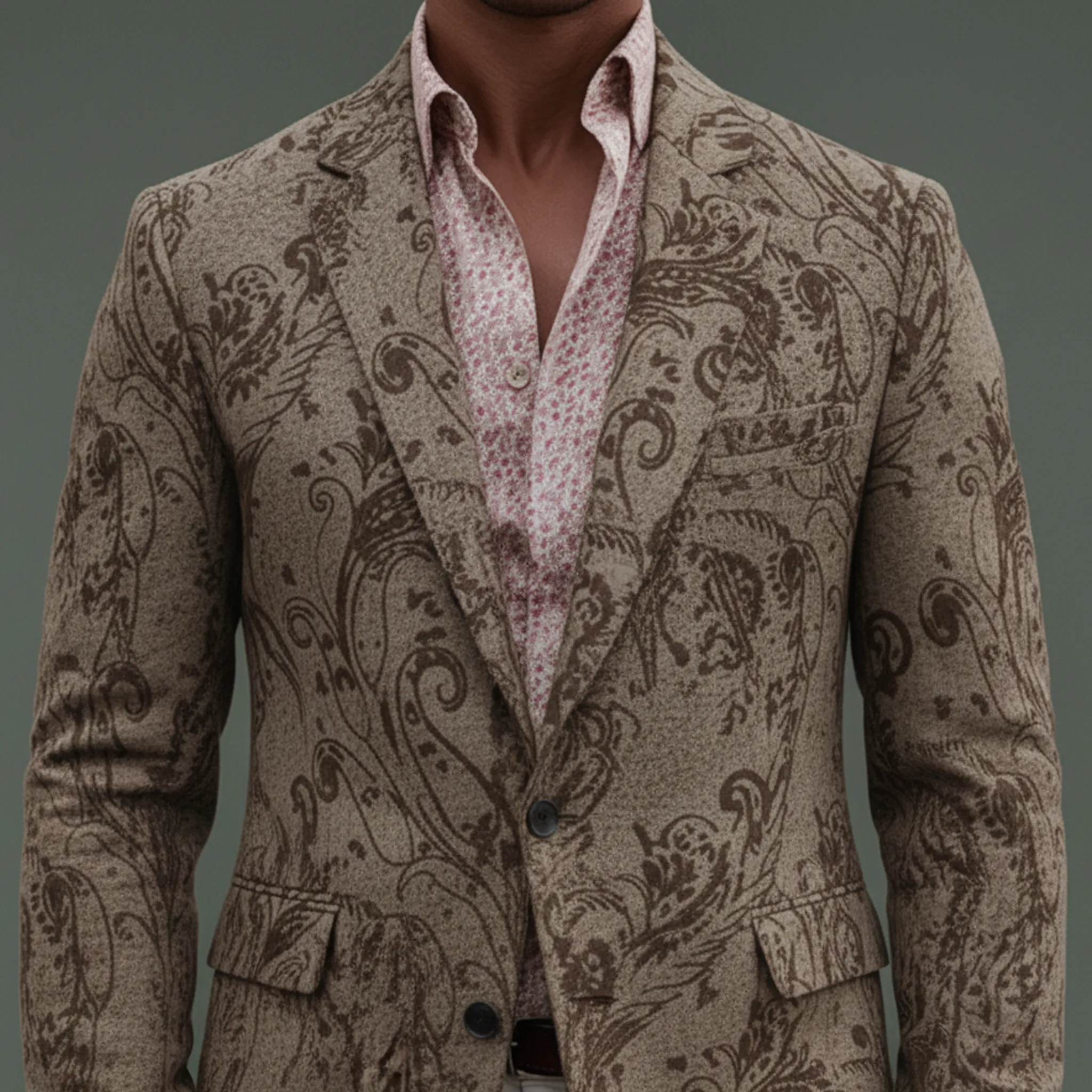 Men's Classic Vintage Printed Cotton Blend Single-breasted Blazer MTA2211L8K sold by Manly product image thumbnail 5