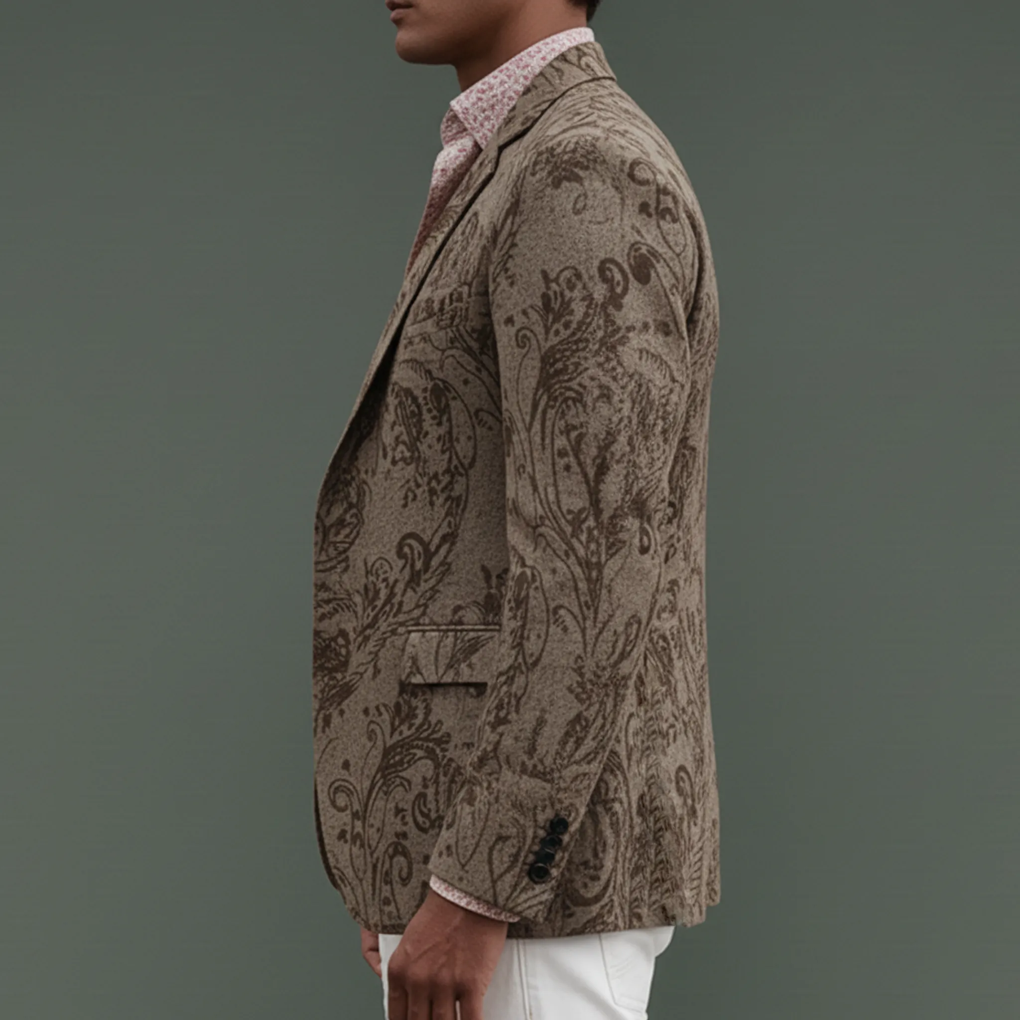 Men's Classic Vintage Printed Cotton Blend Single-breasted Blazer MTA2211L8K sold by Manly product image thumbnail 3