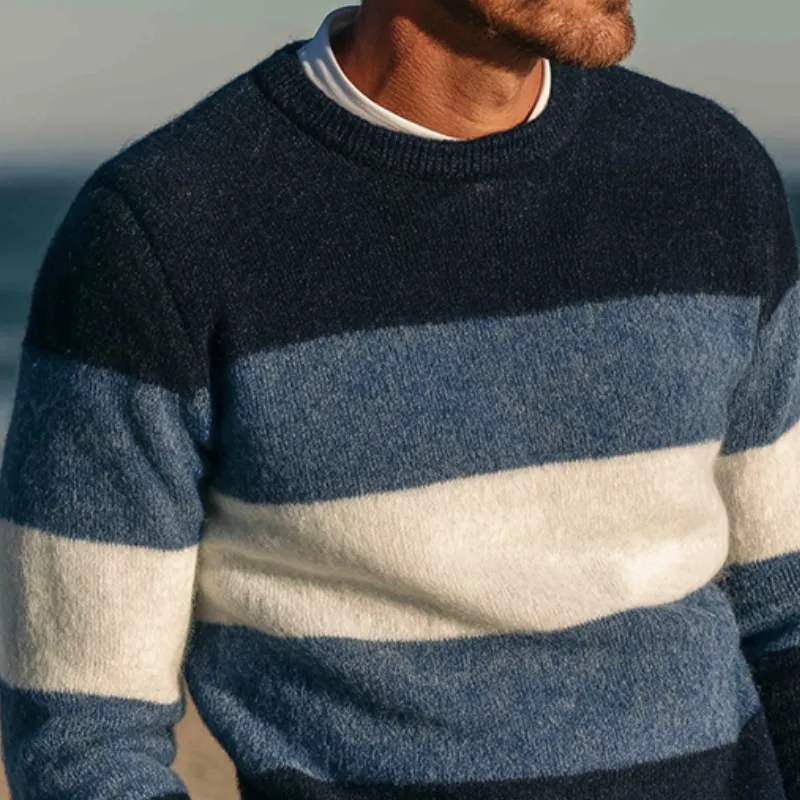 Men's Vintage Casual Knitted Striped V-neck Sweater MTA1948L0TO sold by Manly product image thumbnail 3
