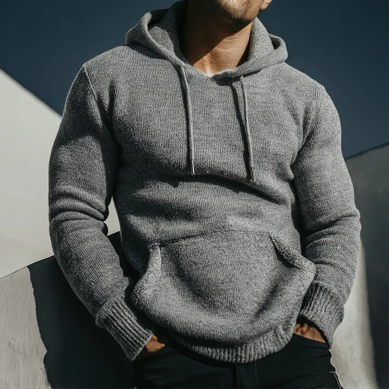 Men's Retro Casual Knitted Hooded Sweater MTA1907L0TO sold by Manly product image thumbnail 2