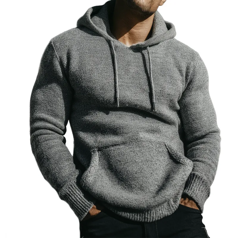 Men's Retro Casual Knitted Hooded Sweater MTA1907L0TO sold by Manly
