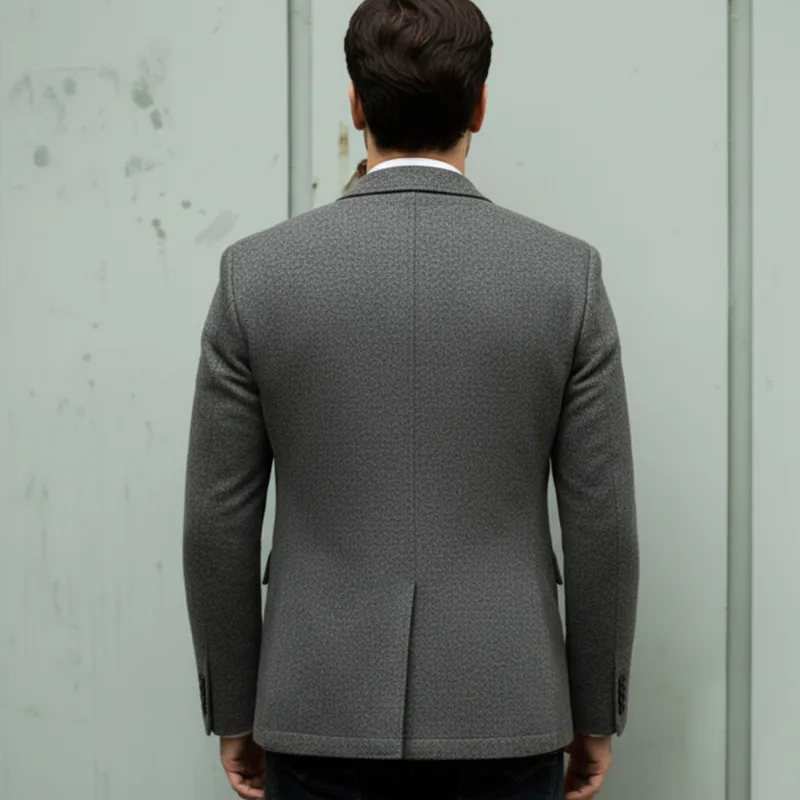 Men's Business Three-button Slim-fit Wool-blend Single-vent Blazer MTA2028L7U sold by Manly product image thumbnail 5