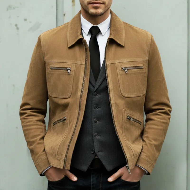Men's Classic Urban Faux Suede Zip-up Jacket MTA2060L4U sold by Manly product image thumbnail 2