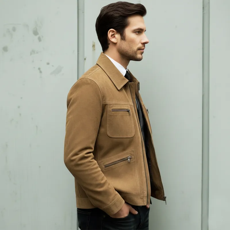 Men's Classic Urban Faux Suede Zip-up Jacket MTA2060L4U sold by Manly product image thumbnail 4