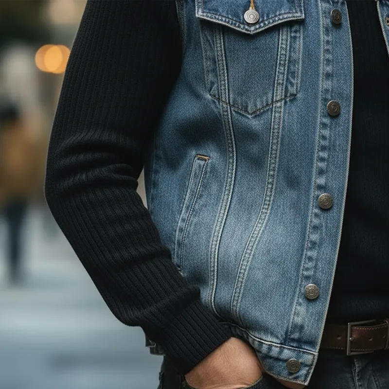 Men's Vintage Washed Denim Vest MTA1932L4P sold by Manly product image thumbnail 5