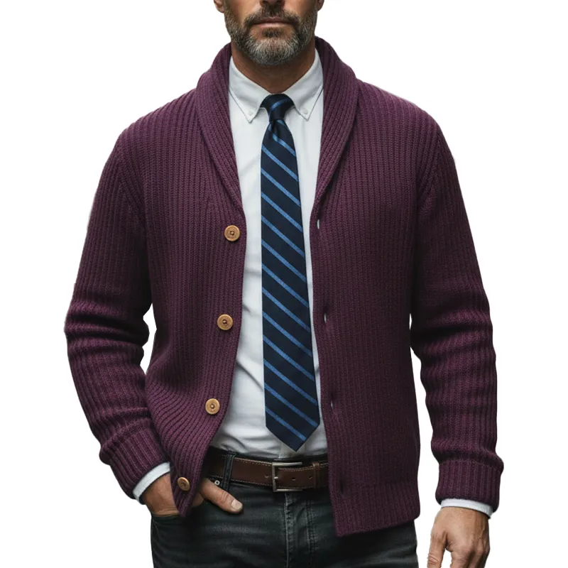Men's Winter Retro Cotton Yarn Knitted Button Cardigan MTA1948L0P sold by Manly