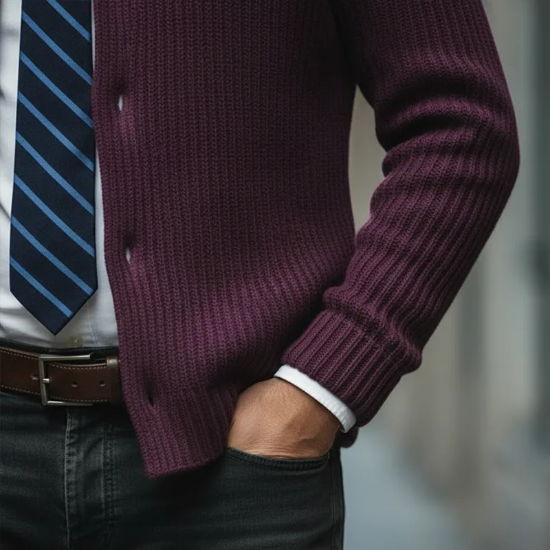 Men's Winter Retro Cotton Yarn Knitted Button Cardigan MTA1948L0P sold by Manly product image thumbnail 5