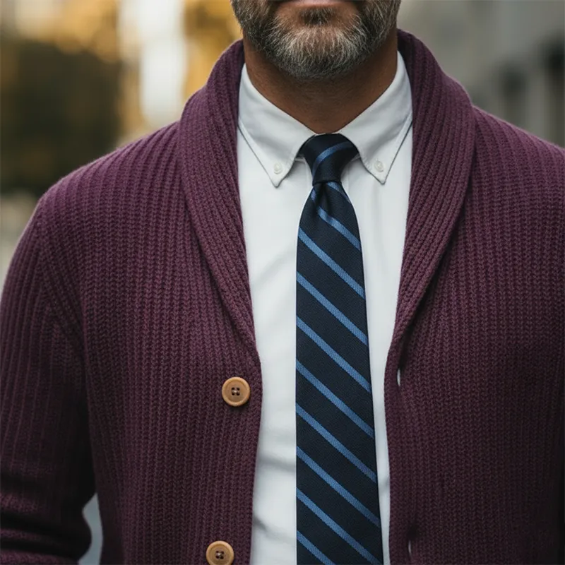 Men's Winter Retro Cotton Yarn Knitted Button Cardigan MTA1948L0P sold by Manly product image thumbnail 3