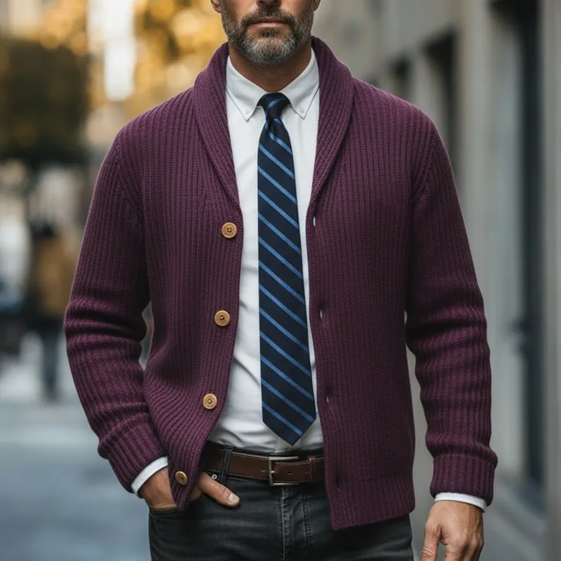 Men's Winter Retro Cotton Yarn Knitted Button Cardigan MTA1948L0P sold by Manly product image thumbnail 2