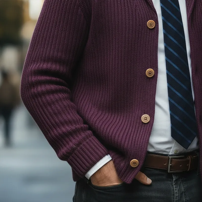 Men's Winter Retro Cotton Yarn Knitted Button Cardigan MTA1948L0P sold by Manly product image thumbnail 4