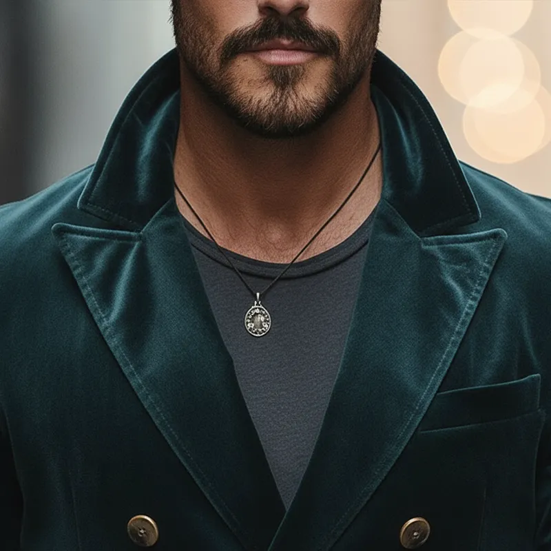 Men's Vintage Velvet Double-breasted Lapel Jacket MTA1913L3P sold by Manly product image thumbnail 3