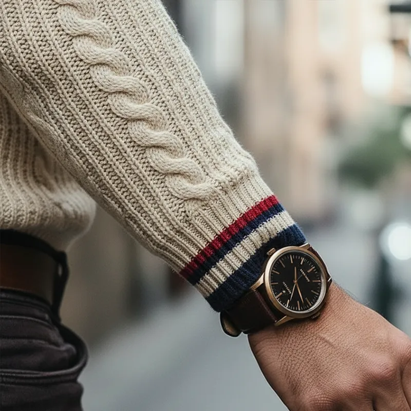 Men's Winter Retro Cotton Yarn Knitted Button Sweater MTA1977L0P sold by Manly product image thumbnail 5