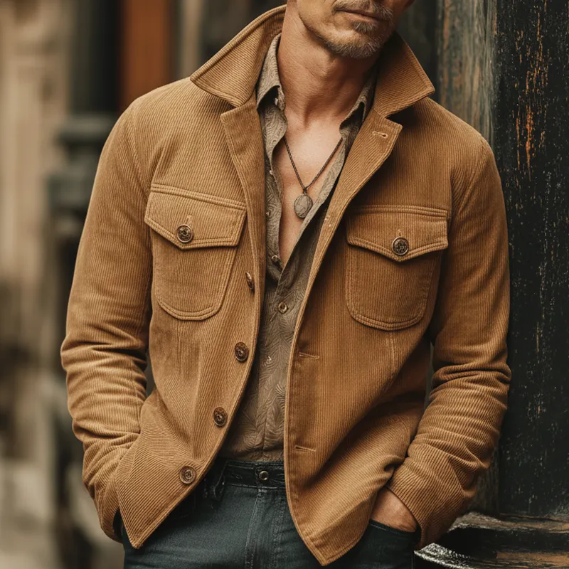 Men's Urban Corduroy Single-vent Button-up Jacket MTA1743L8U sold by Manly product image thumbnail 2