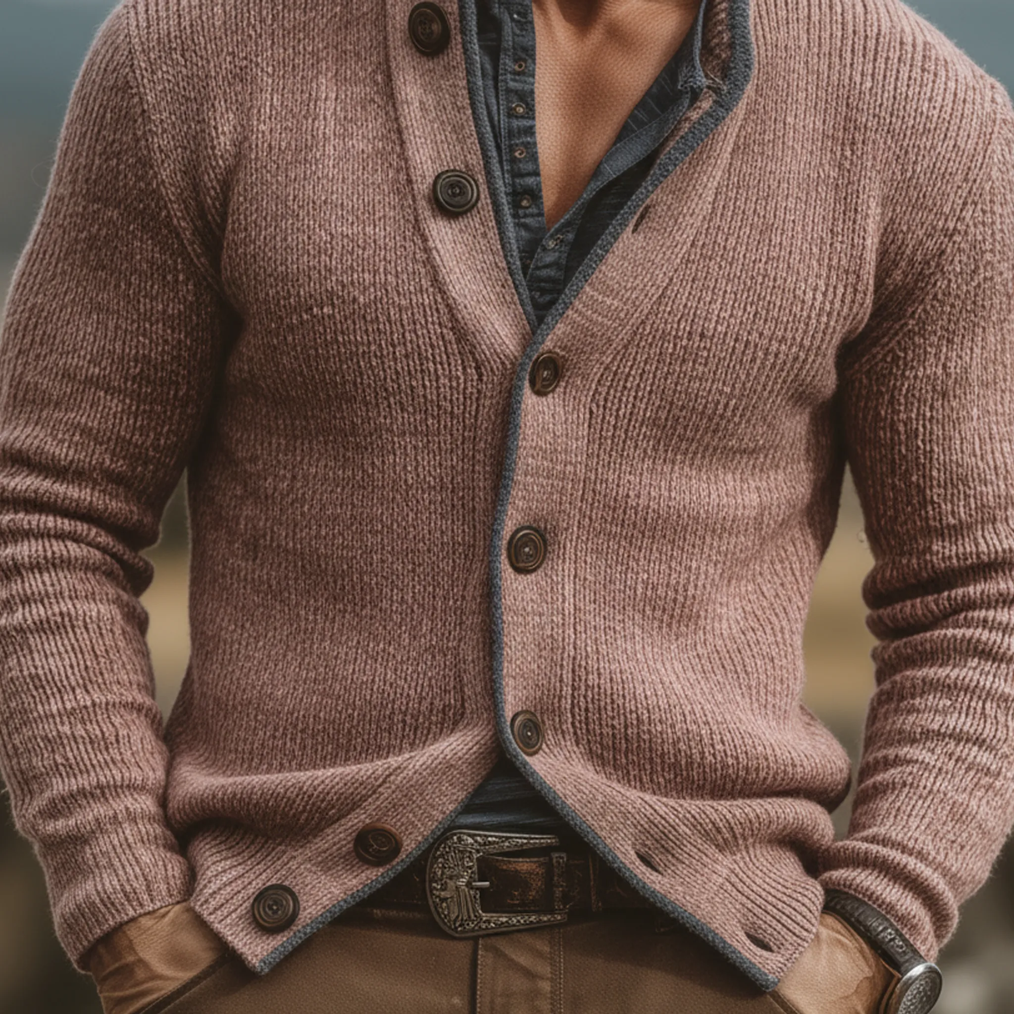 Men's Classic Casual Slim-fit Knitted Cardigan MTA1949L0K sold by Manly product image thumbnail 5