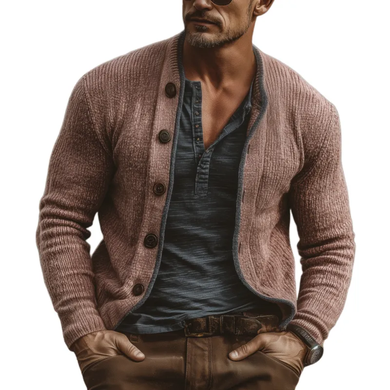 Men's Classic Casual Slim-fit Knitted Cardigan MTA1949L0K sold by Manly