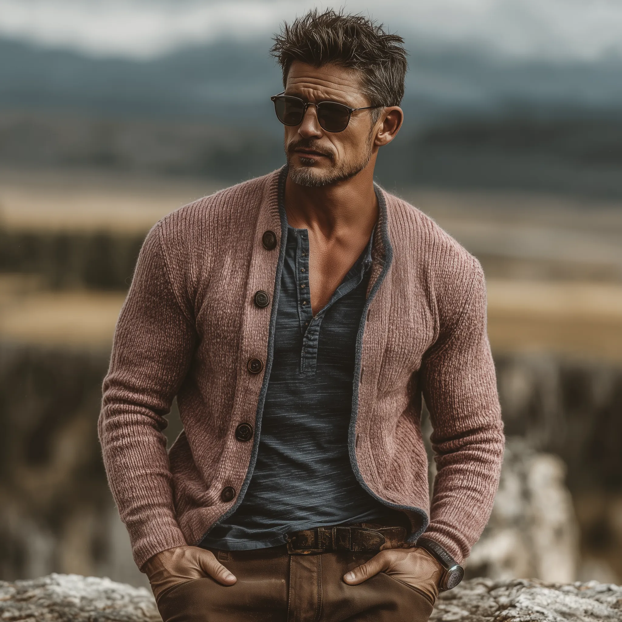 Men's Classic Casual Slim-fit Knitted Cardigan MTA1949L0K sold by Manly product image thumbnail 2
