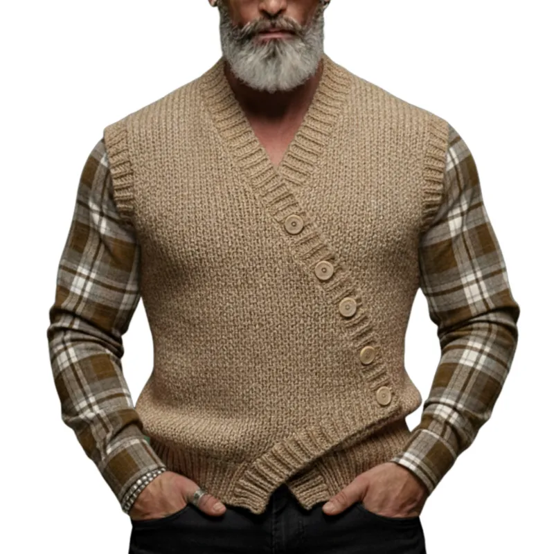 Men's Classic Casual V-neck Pullover Knitted Vest MTA1836L7K sold by Manly