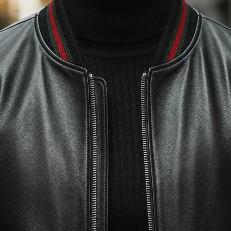 Men's Winter Vintage PU Faux Leather Zip-up Jacket MTA1741L4P sold by Manly product image thumbnail 5