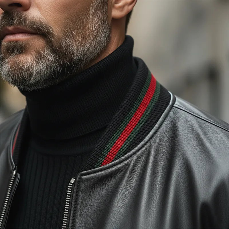 Men's Winter Vintage PU Faux Leather Zip-up Jacket MTA1741L4P sold by Manly product image thumbnail 3