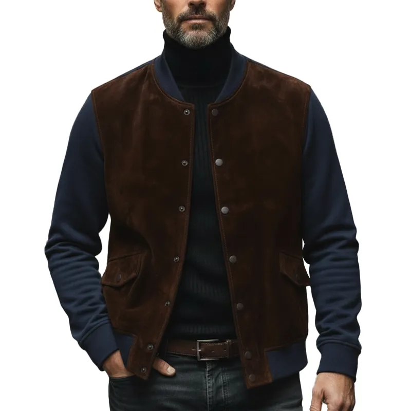 Men's Winter Vintage Faux Suede Cotton Blend Button-up Jacket MTA1734L1P sold by Manly