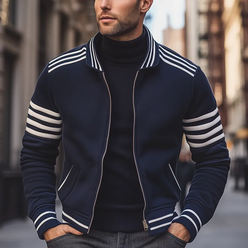 Men's Vintage Simple Cotton Blend Zip-up Jacket MTA1743L8P sold by Manly product image thumbnail 2