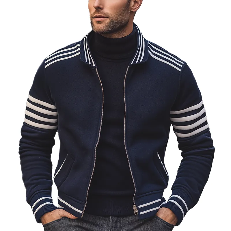 Men's Vintage Simple Cotton Blend Zip-up Jacket MTA1743L8P sold by Manly