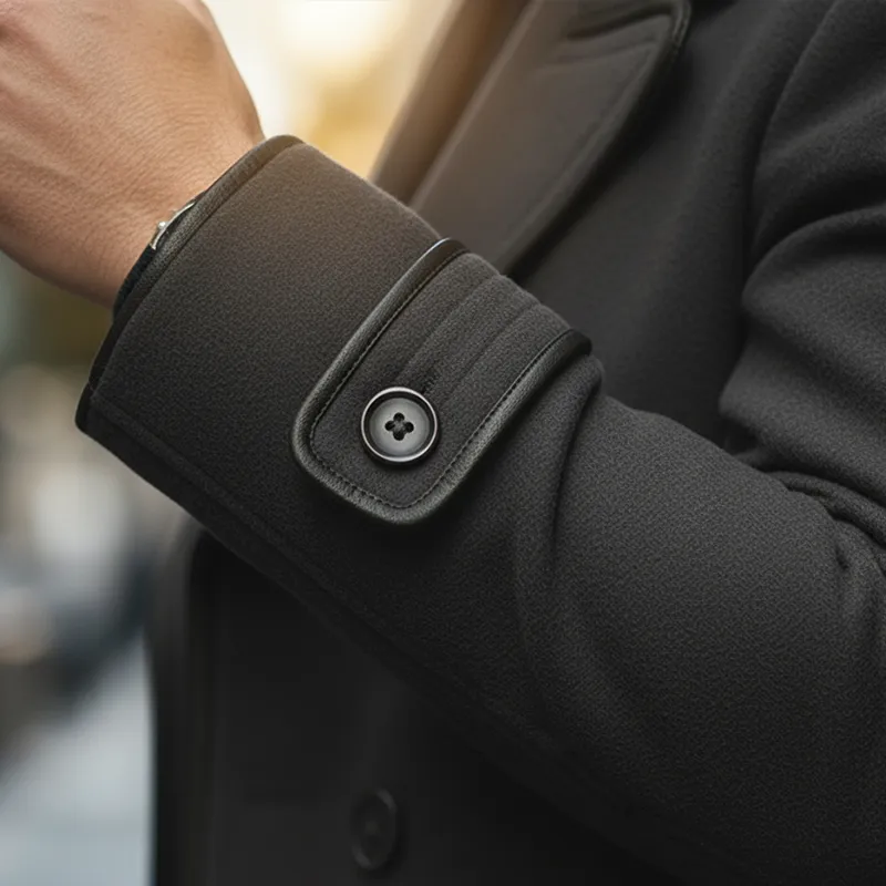 Men's Winter Vintage Style Faux Wool PU-trimmed Button-up Jacket MTA1776L2P sold by Manly product image thumbnail 4