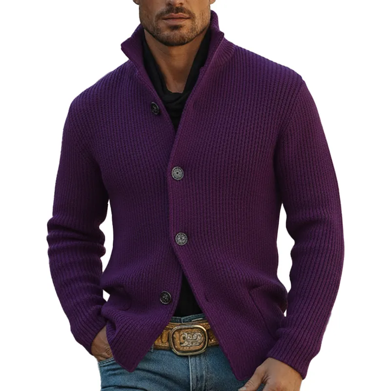 Men's Winter Retro Cotton Yarn Knitted Button Cardigan MTA1728L4P sold by Manly