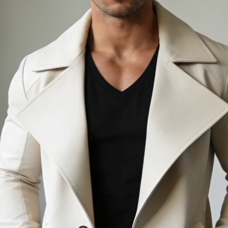 Men's Retro Casual Cotton Solid Color Lapel Jacket MTA1634L4TO sold by Manly product image thumbnail 3