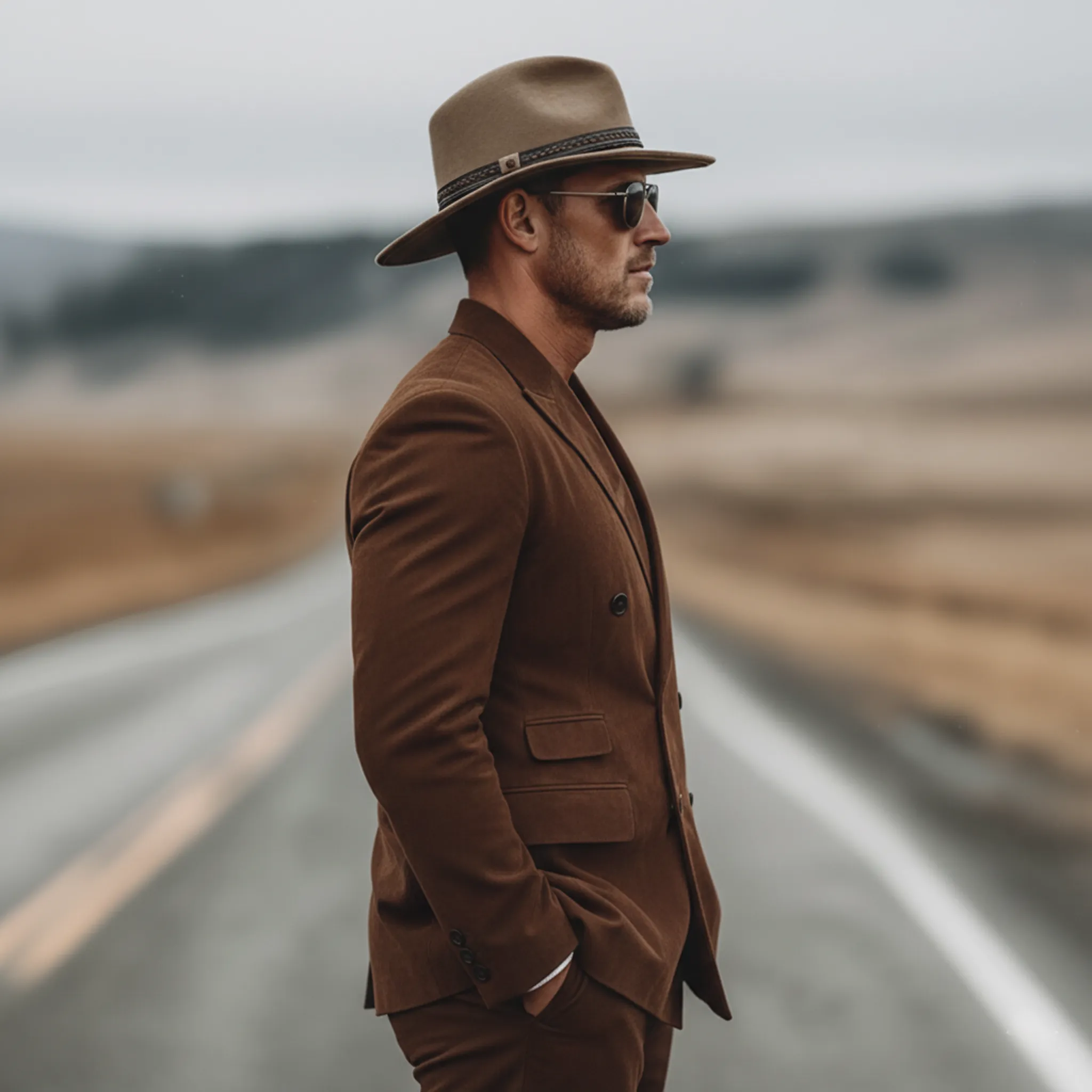 Men's Classic Vintage Double-breasted Faux Suede Blazer MTA1721L1K sold by Manly product image thumbnail 3