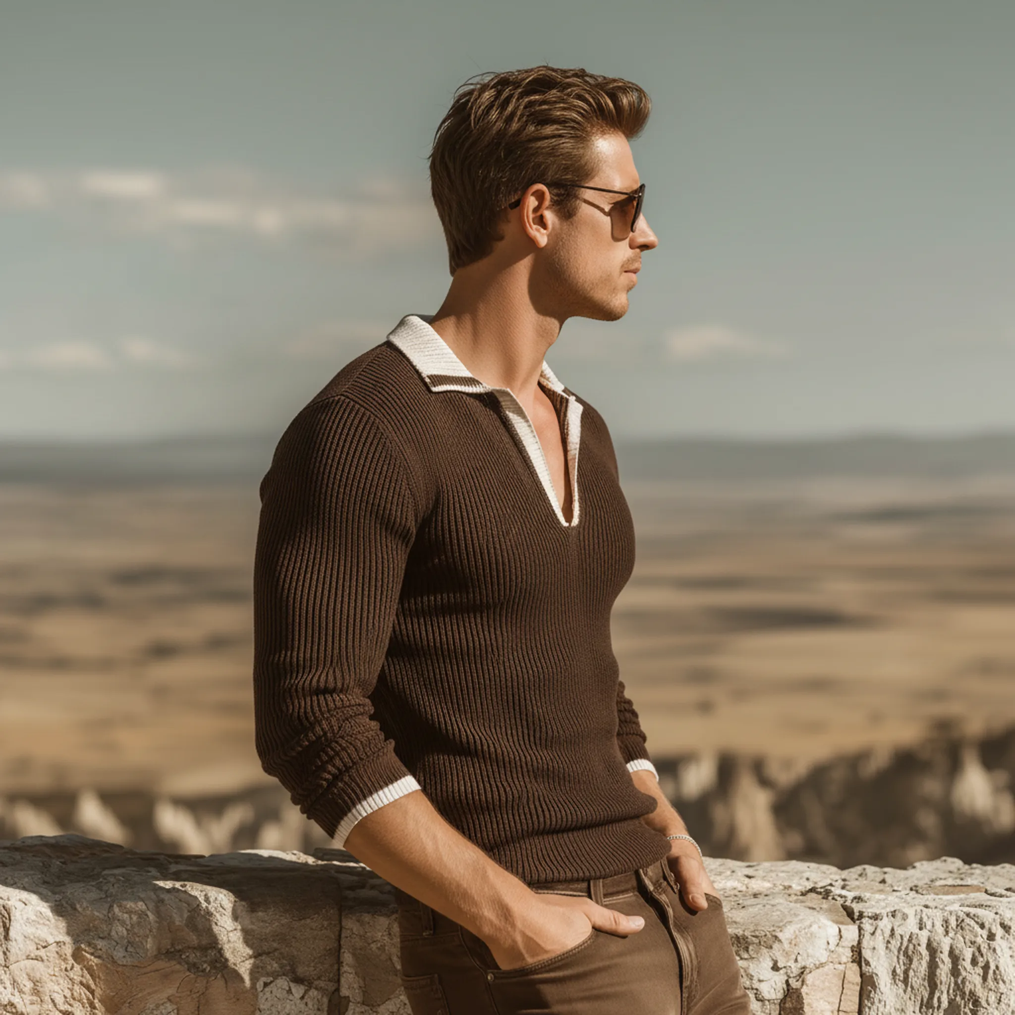 Men's Classic Casual Slim-fit Polo Neck Sweater MTA1760L4K sold by Manly product image thumbnail 3