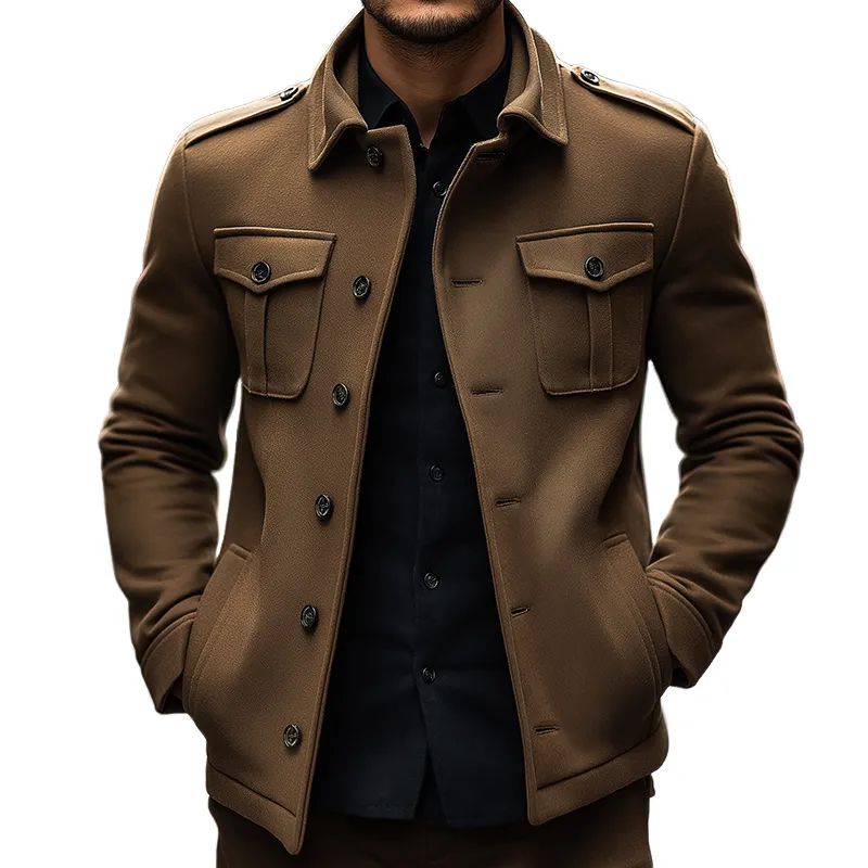 Men's Retro Casual Lapel Jacket MTA3076L7TO sold by Manly