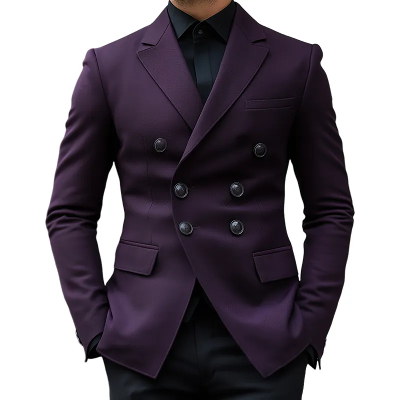 Men's Retro Casual Double-Breasted Blazer MTA3019L2TO sold by Manly