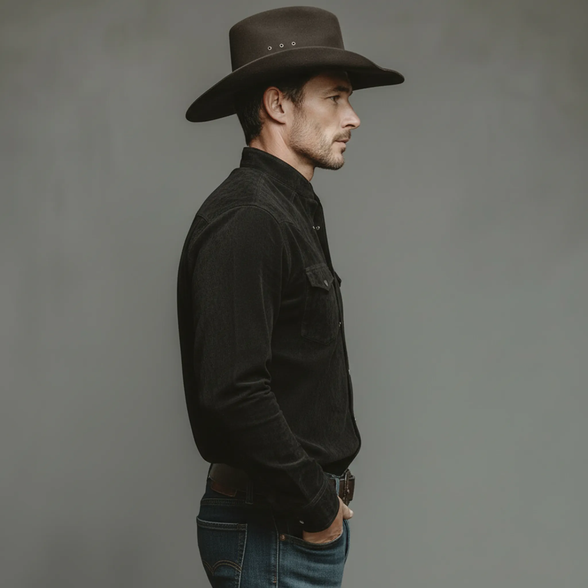 Men's Classic Casual Faux Suede Stand-collar Long-sleeved Shirt MTZ0495A0K sold by Manly product image thumbnail 3