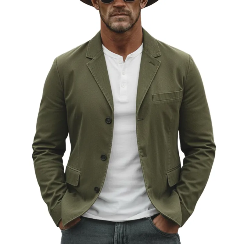 Men's Classic Casual Lightweight Twill Cotton Blazer MTZ0980A3K sold by Manly