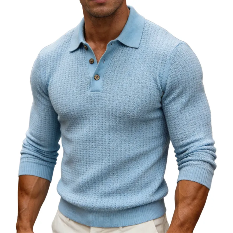 Men's Retro Casual Knitted Lapel Sweater MTZ0894A3TO sold by Manly