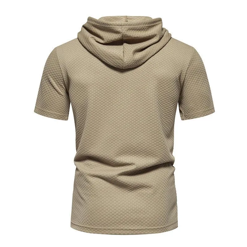 Men's Jacquard Checkerboard Short Sleeve Hoodie 94088887X sold by Manly product image thumbnail 5