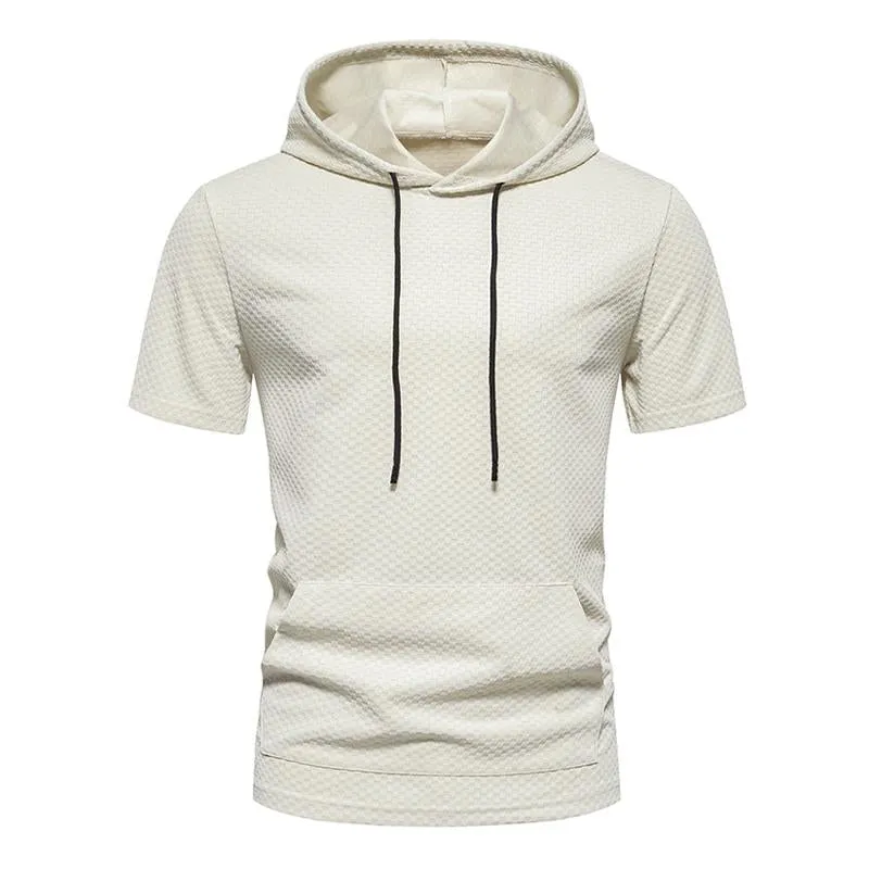 Men's Jacquard Checkerboard Short Sleeve Hoodie 94088887X sold by Manly product image thumbnail 2