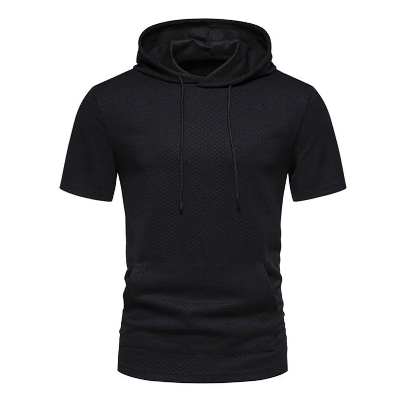 Men's Jacquard Checkerboard Short Sleeve Hoodie 94088887X sold by Manly product image thumbnail 3