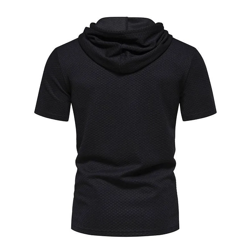 Men's Jacquard Checkerboard Short Sleeve Hoodie 94088887X sold by Manly product image thumbnail 4