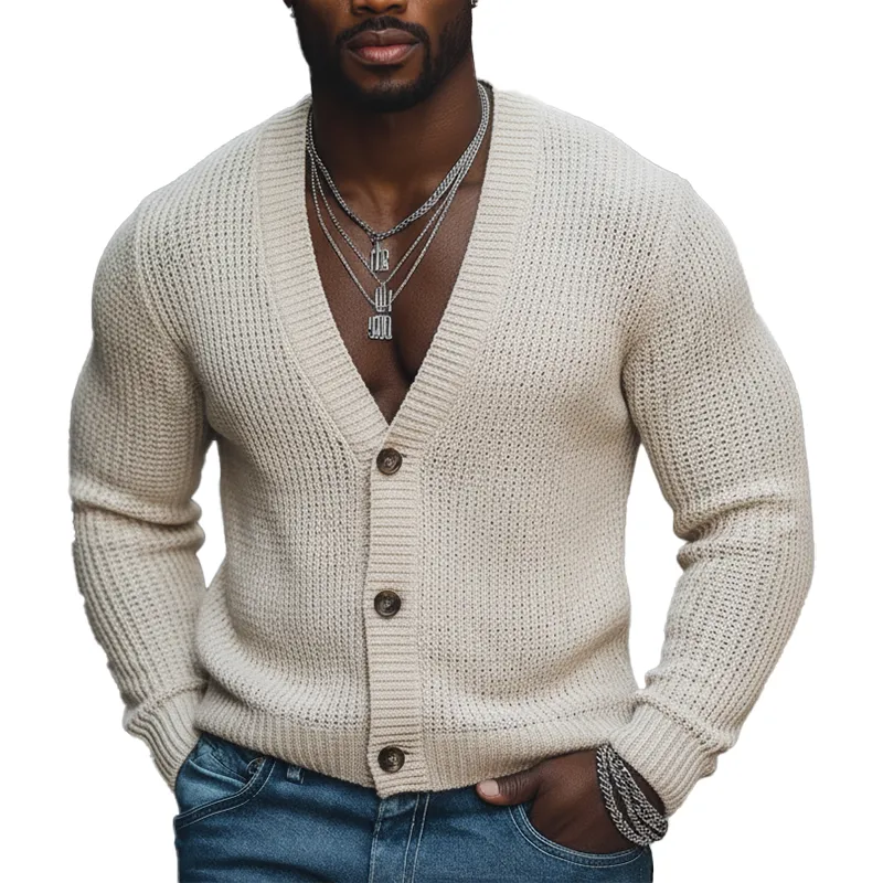 Men's Spring Fashion Cotton Knit Button-up Cardigan MTZ0999A5P sold by Manly