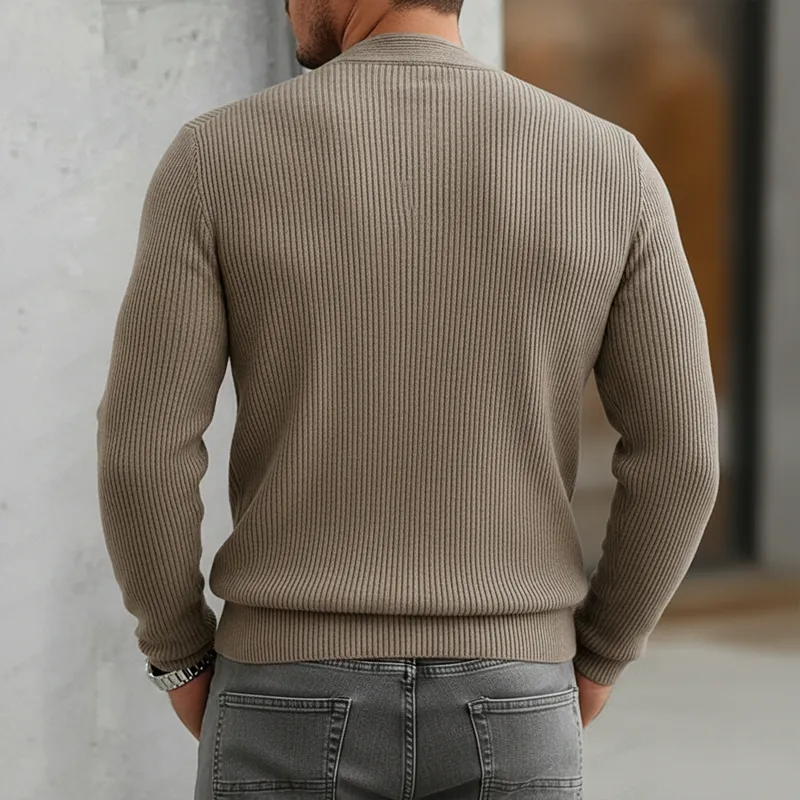 Men's Urban Cross V-Neck Ribbed Knit Sweater MTZ1291A1U sold by Manly product image thumbnail 4