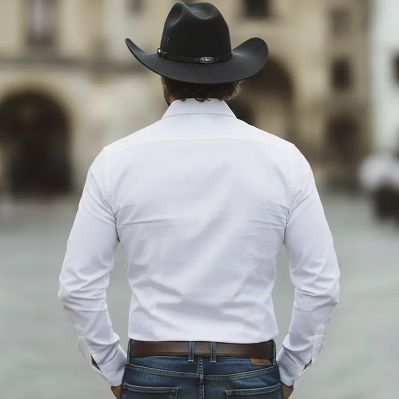 Men's Business Casual Solid Color Cotton Blend Long-sleeved Shirt MTZ1252A8U sold by Manly product image thumbnail 4