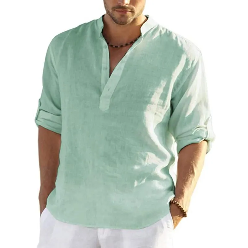 Men's Casual Solid Color Long Sleeve Shirt 62777317Y sold by Manly product image thumbnail 5