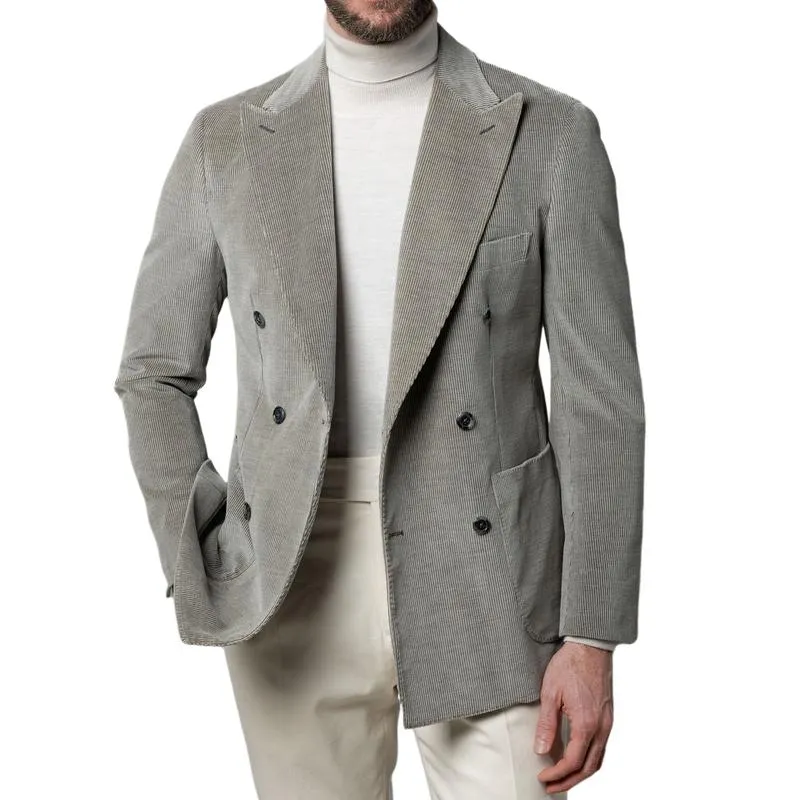 Men's Vintage Corduroy Peaked Lapel Double Breasted Slim Fit Blazer 49665377M sold by Manly product image thumbnail 3