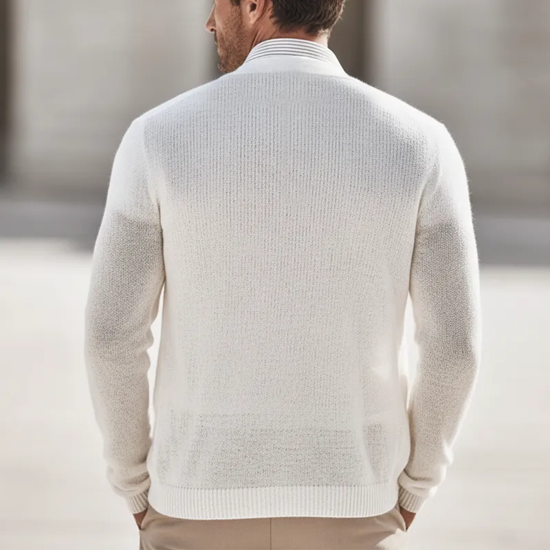 Men's Lightweight Minimalist Solid Color Buttonless Knit Cardigan MTZ1649A7U sold by Manly product image thumbnail 3