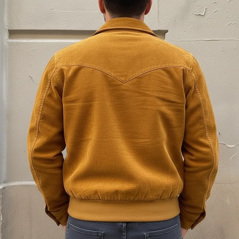 Men's Urban Faux Suede Collared Zip-up Jacket MTZ1563A6U sold by Manly product image thumbnail 3