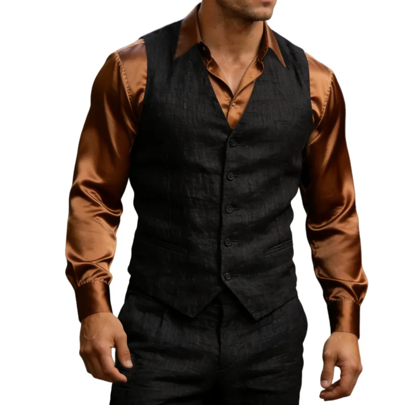 Men's Retro Casual Linen Vest MTZ1457A7TO sold by Manly
