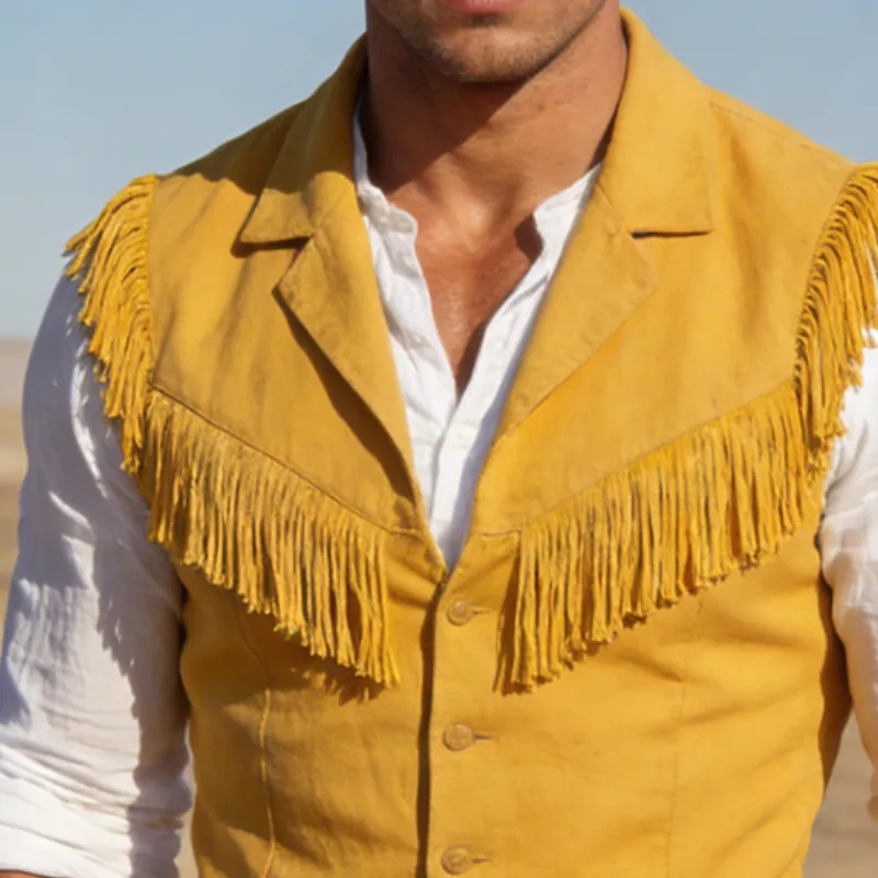 Men's Retro Casual Pure Cotton Tassel Vest MTZ1218A7TO sold by Manly product image thumbnail 3