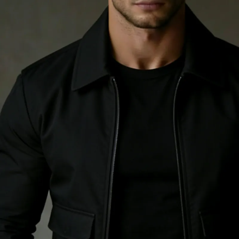 Men's Retro Casual Cotton Lapel Zip-Up Jacket MTZ2003A4TO sold by Manly product image thumbnail 3